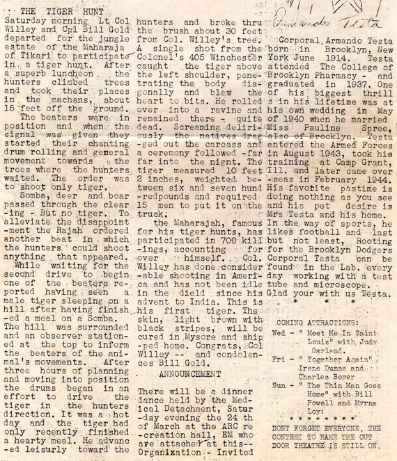 Base Newsletter, March, 1945